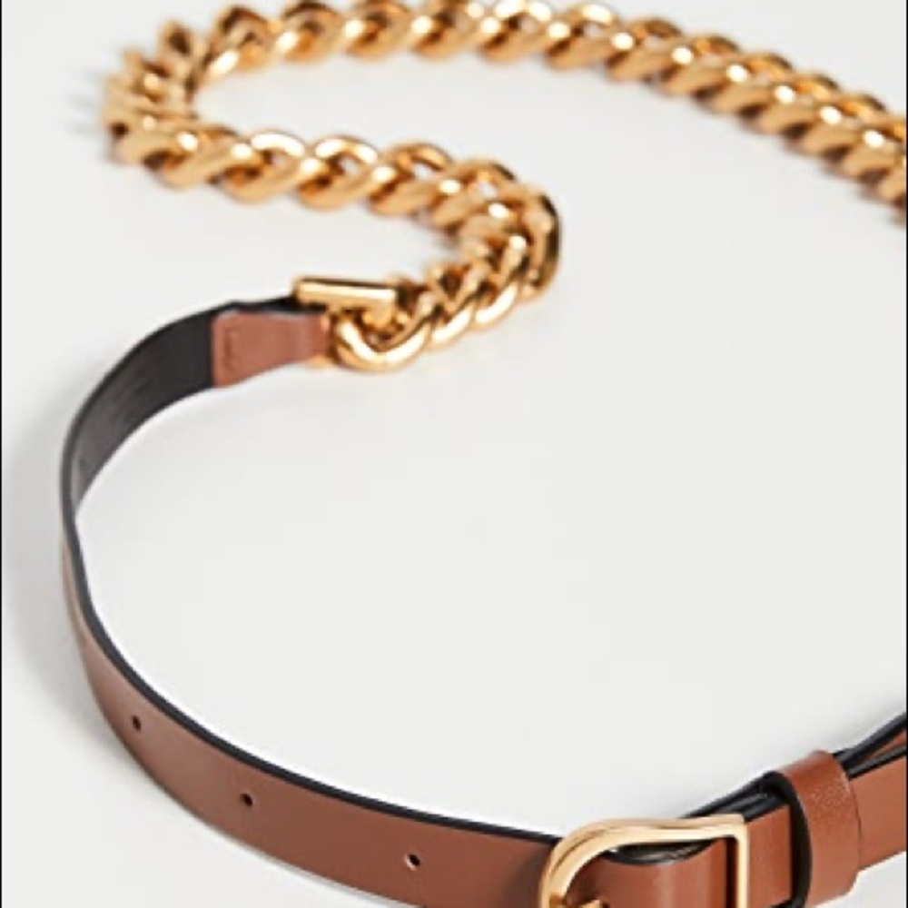Zimmermann Chain Leather Belt - Cognac